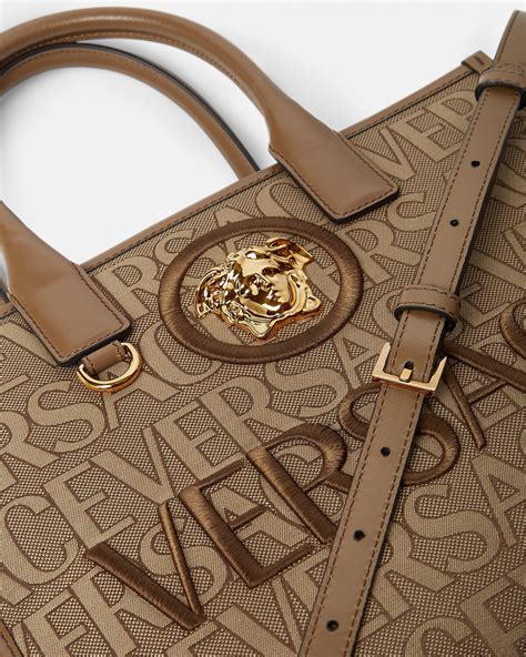 versace canvas tote bag|versace allover small tote bag.